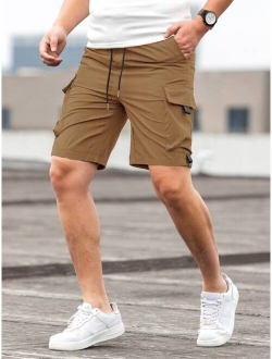 Men Drawstring Cargo Shorts