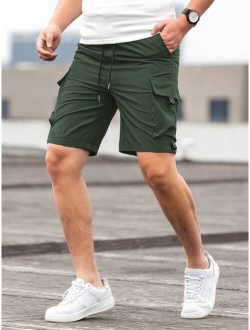 Men Drawstring Cargo Shorts