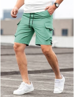 Men Drawstring Cargo Shorts