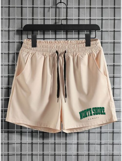 Shein Men Letter Graphic Drawstring Waist Shorts