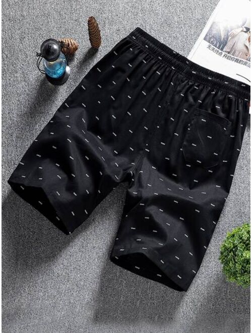 Shein Men Allover Print Drawstring Shorts