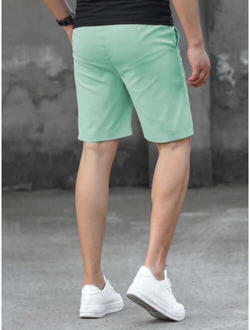 Shein Men Letter Patched Drawstring Waist Shorts