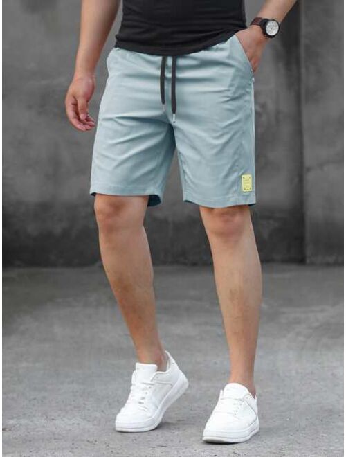 Shein Men Letter Patched Drawstring Waist Shorts