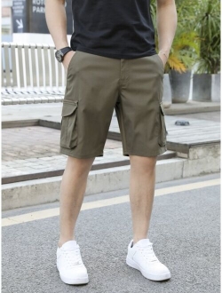 Men Flap Pocket Cargo Shorts