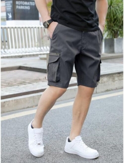 Men Flap Pocket Cargo Shorts