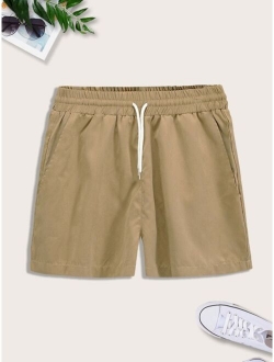 Men Drawstring Waist Shorts