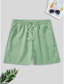 Men Drawstring Waist Shorts