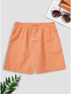 Men Drawstring Waist Shorts