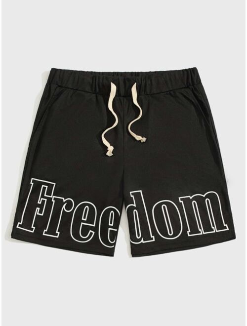 SHEIN Men Letter Graphic Track Shorts