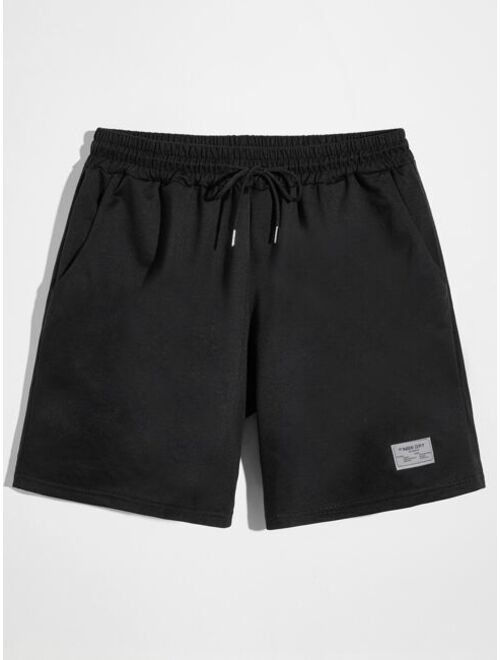 Shein Men Patched Detail Drawstring Track Shorts