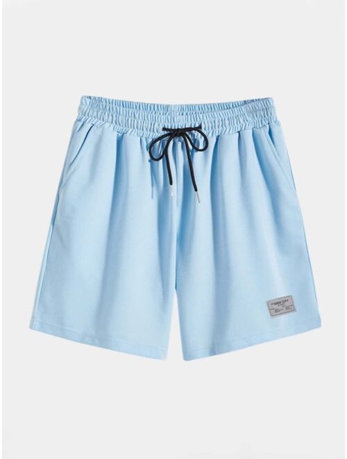 Shein Men Patched Detail Drawstring Track Shorts