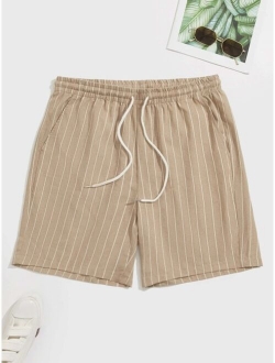 Men Striped Drawstring Shorts