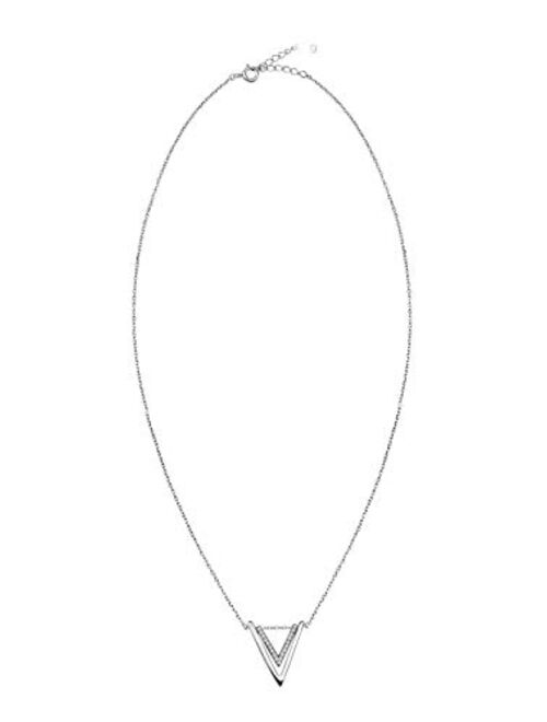 SOFIA MILANI - Women's Necklace 925 Silver - with Zirconia Stones - Double Triangle V Pendant - 50243