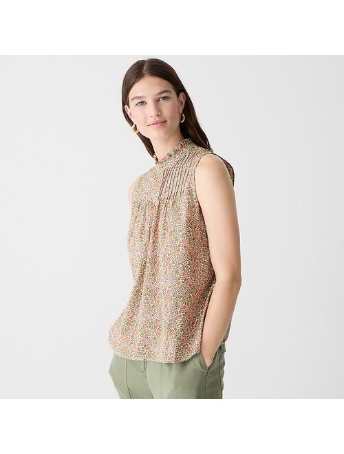 J.Crew Pintuck cotton poplin top in scattered blooms