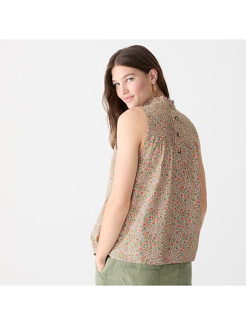 J.Crew Pintuck cotton poplin top in scattered blooms