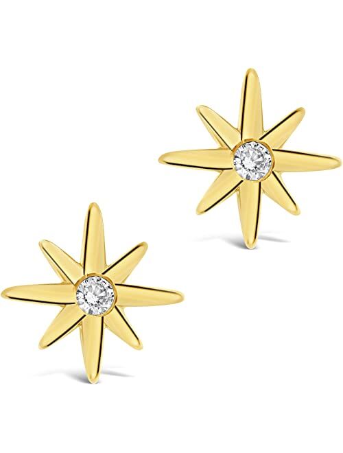 Sterling Forever Sterling Silver CZ Burst Studs Earrings