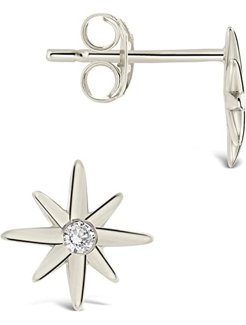 Sterling Forever Sterling Silver CZ Burst Studs Earrings