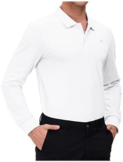 MoFiz Men's Golf Shirt Long Sleeve Golf Polo Classic-fit Polo Quick-Dry Athletic Shirt