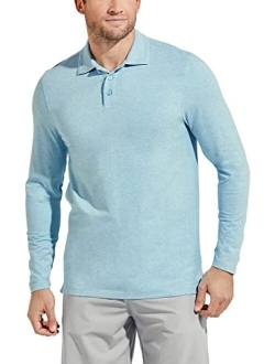 UPF 50  Men's Coppitt Long Sleeve Weekend Polo - Sun Protective