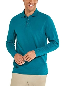 UPF 50  Men's Coppitt Long Sleeve Weekend Polo - Sun Protective