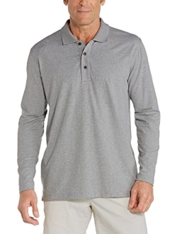 UPF 50  Men's Coppitt Long Sleeve Weekend Polo - Sun Protective