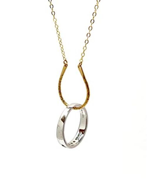 Generic Charm or Ring Holder Necklace, Gold or Silver Add a Charm Horseshoe Jewelry, Customize with Own Charms