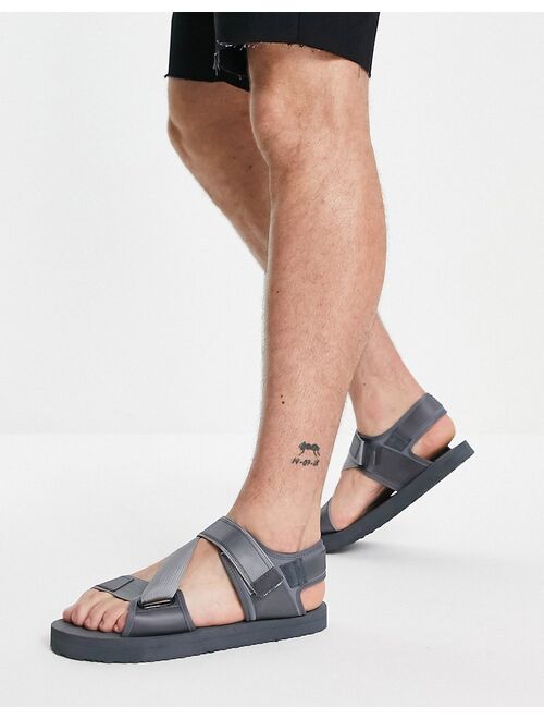 ASOS DESIGN tech sandals in grey