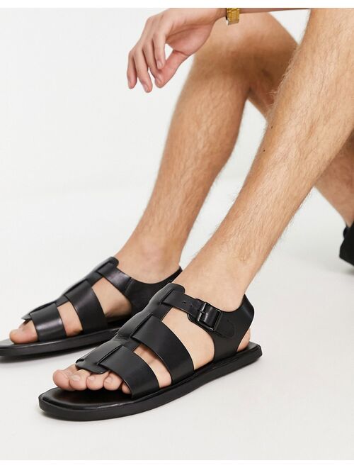 River Island fisherman sandals in black