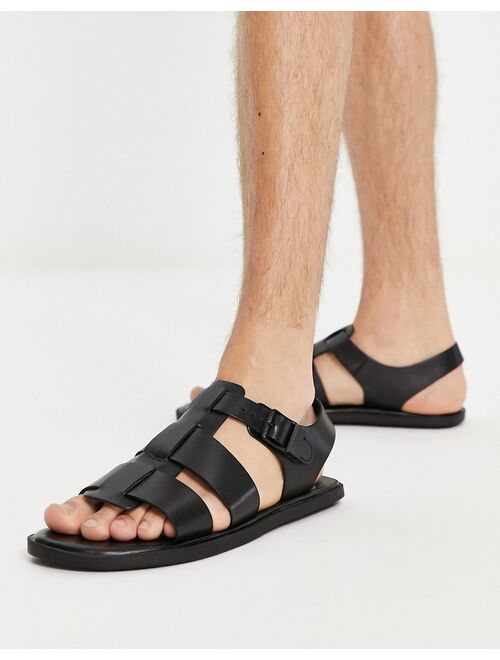 River Island fisherman sandals in black