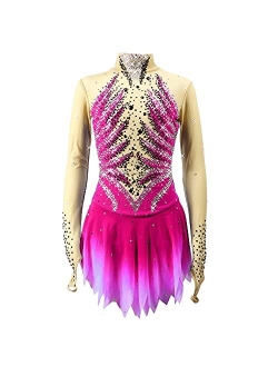 LIUHUO Ice Skating Dress Women's Girl Figure Skating Dress Colored Teens