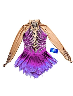 LIUHUO Ice Skating Dress Women's Girl Figure Skating Dress Colored Teens