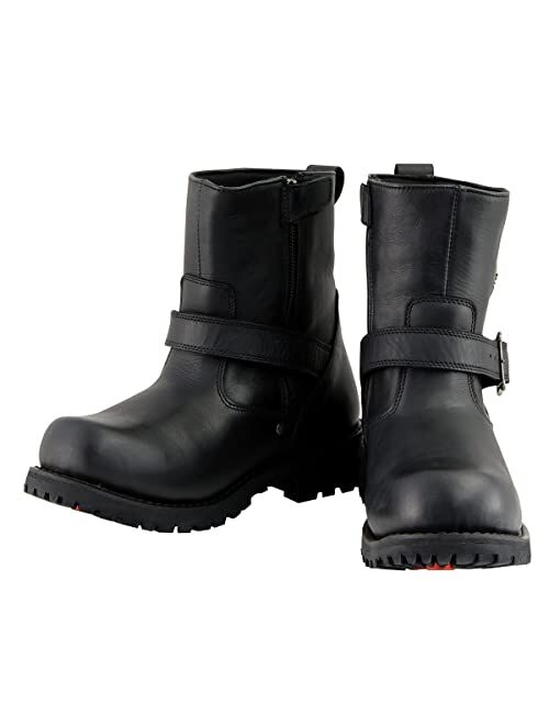 Milwaukee Leather MBM9040 Men's Black 6-inch Classic Engineer Boots with Side Zipper