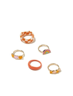 Big Girls Kids Ring, Pack of 5