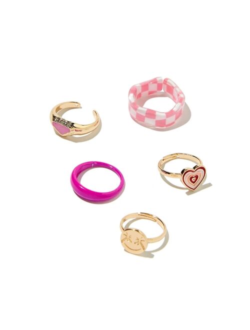 COTTON ON Big Girls Kids Ring, Pack of 5