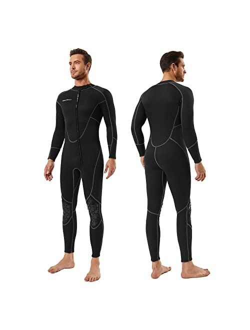 Seaskin Mens 3mm Shorty Wetsuit Womens, Full Body Diving Suit Front Zip Wetsuit for Diving Snorkeling Surfing Swimming