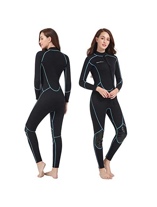 Seaskin Mens 3mm Shorty Wetsuit Womens, Full Body Diving Suit Front Zip Wetsuit for Diving Snorkeling Surfing Swimming