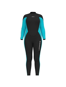 Hevto Wetsuits Plus Size Men and Women 3/2mm Neoprene Full Scuba Diving Suits Surfing Swimming Keep Warm Back Zip for Water Sports