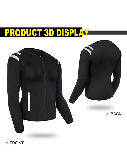 CtriLady Wetsuit Top, Womens Wetsuit Long Sleeve Jacket, Neoprene 2mm Wetsuits with 2 Zipper Pockets for Swimming Diving Surfing and Boating