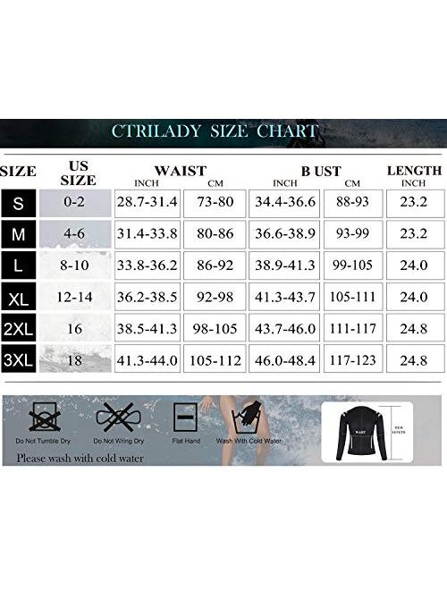 CtriLady Wetsuit Top, Womens Wetsuit Long Sleeve Jacket, Neoprene 2mm Wetsuits with 2 Zipper Pockets for Swimming Diving Surfing and Boating