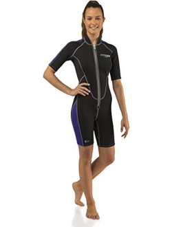 Cressi Ladies Full Front Zip Wetsuit for Swimming Snorkeling Scuba Diving Lido Short Designed in Italy