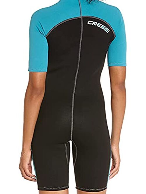 Cressi Ladies Full Front Zip Wetsuit for Swimming Snorkeling Scuba Diving Lido Short Designed in Italy