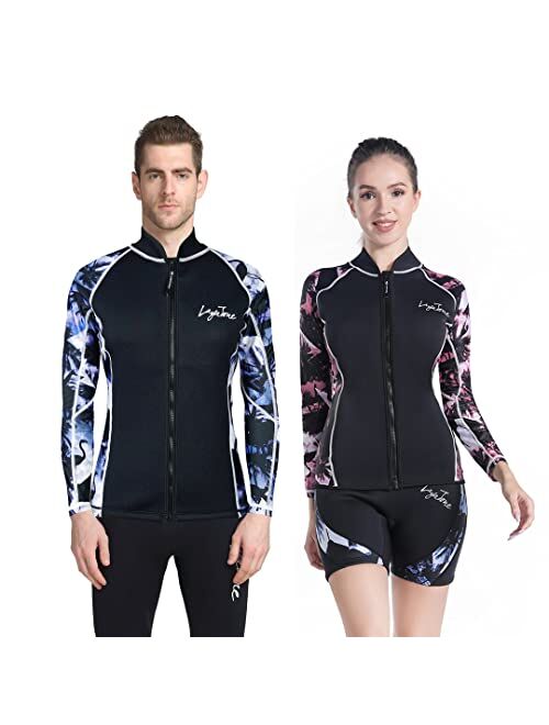 LayaTone Wetsuit Top Men Women 3mm Neoprene Jacket Surfing Canoeing Scuba Diving Suits Tops Adults Diving Jacket Wet Suit Women Men Wesuits