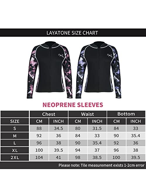 LayaTone Wetsuit Top Men Women 3mm Neoprene Jacket Surfing Canoeing Scuba Diving Suits Tops Adults Diving Jacket Wet Suit Women Men Wesuits