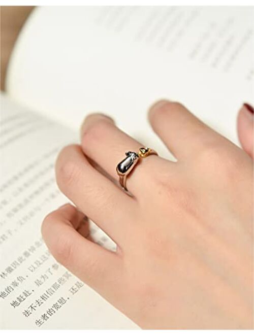 Ztuo Women 925 Sterling Silver Copper Zircon Animal Chinese Zodiac Symbol Ring Band Best Gift for Girl