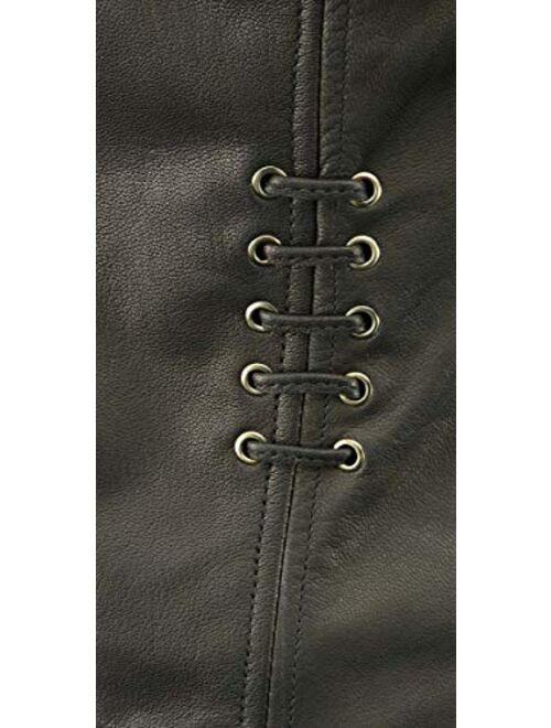 Milwaukee Leather MLL4575 Women's Black Leather Vest with Side Laces