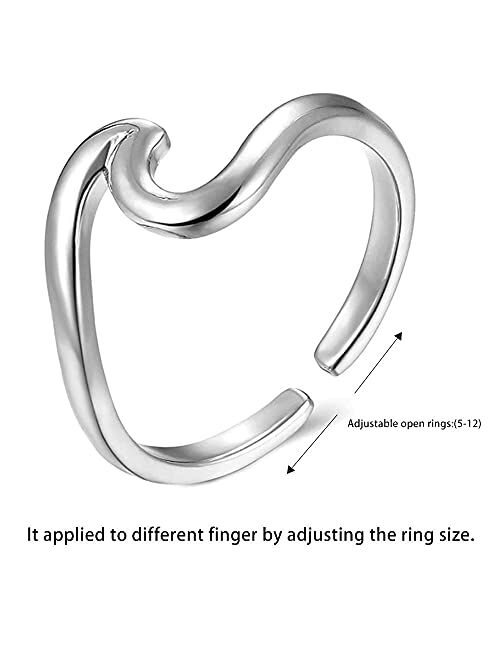 Choice Of All Silver Rings for Teen Girls Open Wave Leaf Infinity Arrow Knot Rings for Girls Simple Cute Rings for Women