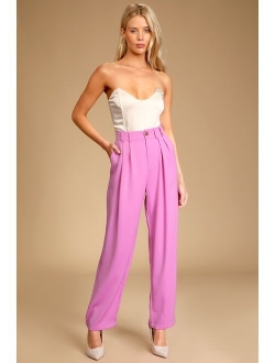 Sophisticated Take Yellow High-Waisted Trouser Pants