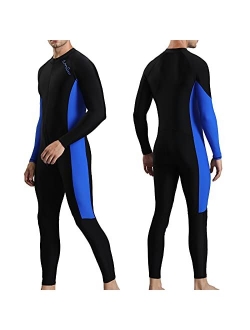 OMGear Rash Guard Full Bodysuit Dive Skin Women Men UV Protection One Piece Swimsuit Long Sleeve Spandex Front Zipper for Scuba Diving Snorkeling Swimming Kayaking Water