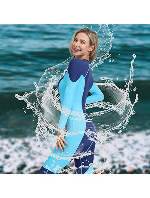 Reef OMGear Rash Guard Full Bodysuit Dive Skin Women Men UV Protection One Piece Swimsuit Long Sleeve Spandex Front Zipper for Scuba Diving Snorkeling Swimming Kayaking Water 