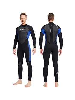 Skyone Wetsuit Women Men Full Body Wet Suit 3MM Neoprene Surfing Scuba Diving Suits, One Piece Long Sleeve Wetsuits Back Zip Thermal Swimsuit for Swimming Snorkeling Kaya